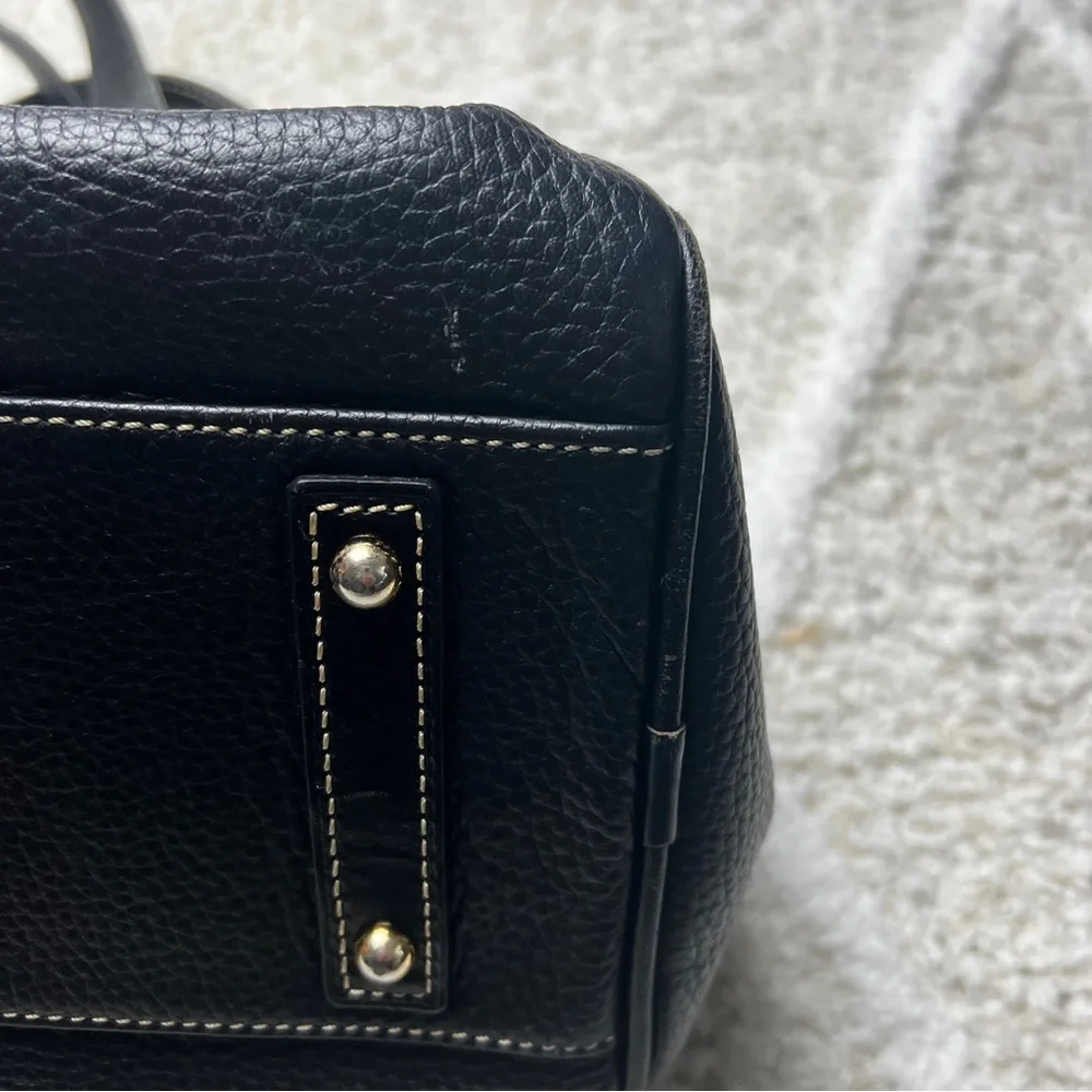 Dooney and Bourke Olivia Leather Satchel Black and Red Shoulder Bag - Picture 6 of 7